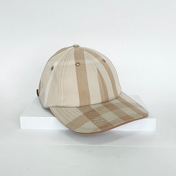 Burberry - Logo Cotton Check Baseball Cap - New - Picture 1 of 6